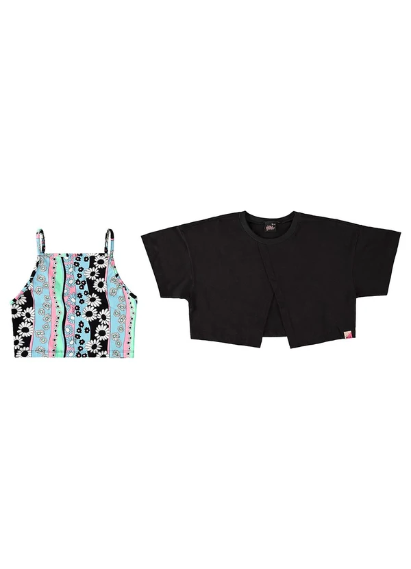 Gloss - Conjunto com Blusa e Top Juvenil Preto 6