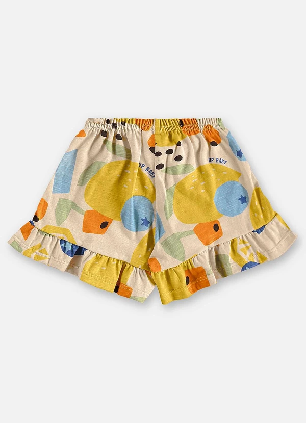 Up Baby - Conjunto com Body e Short Bebê Menina Bege 6