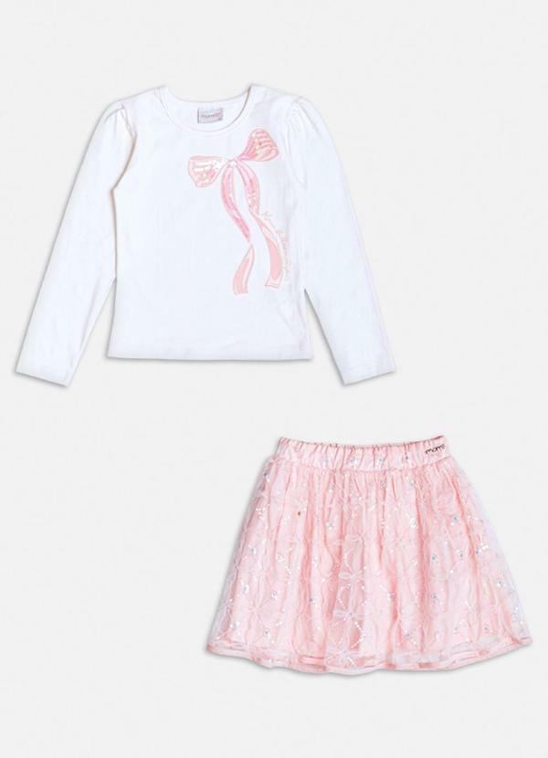 Momi - Conjunto com Bordado de Paetê Branco