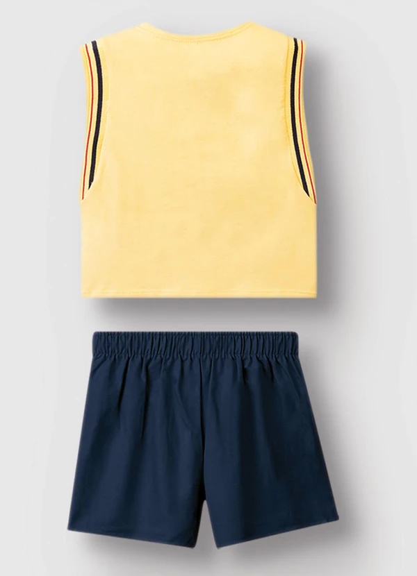 Carinhoso - Conjunto com Bordado Floral Menina Amarelo 2