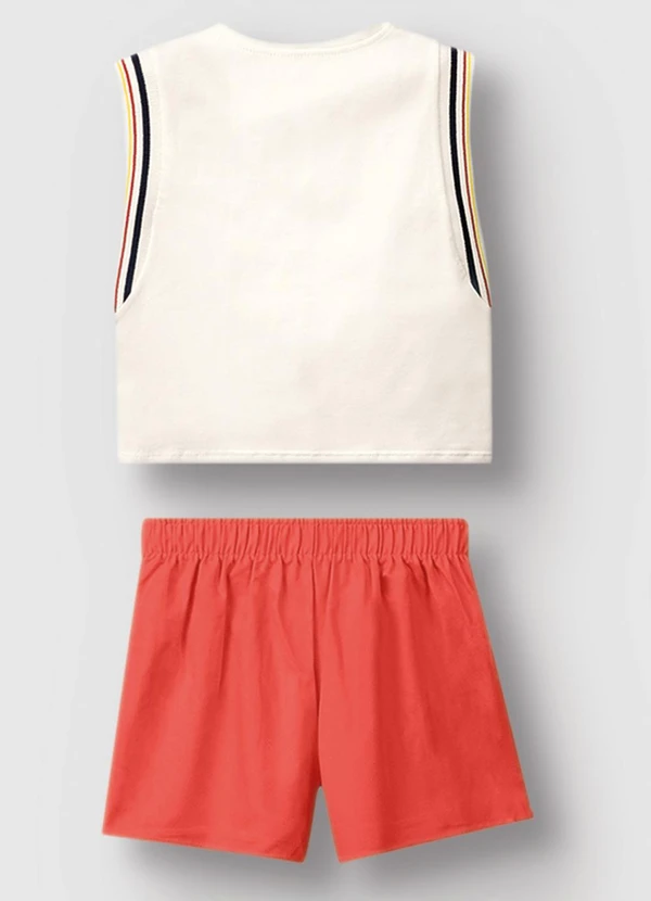 Carinhoso - Conjunto com Bordado Floral Menina Off White 3