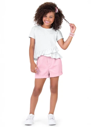 Outlet - Conjunto com Brilho Menina Branco - OUTLET