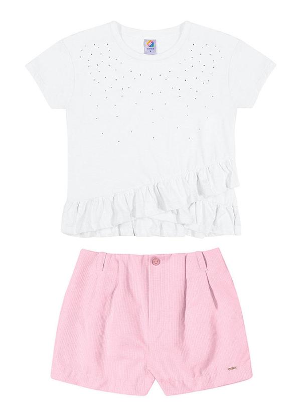 Alenice - Conjunto com Brilho Menina Branco 2