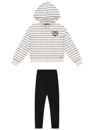 Alakazoo - Conjunto com Calça e Jaqueta com Capuz Preto - ALAKAZOO