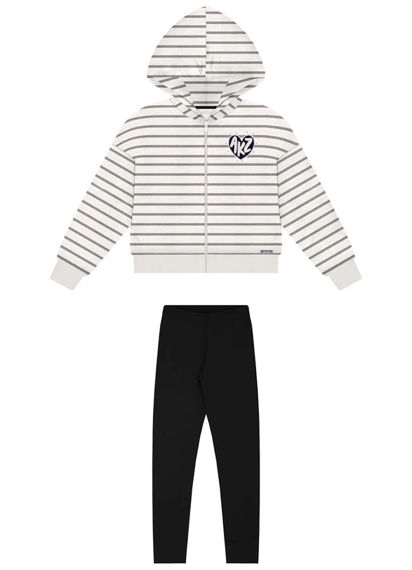 Alakazoo - Conjunto com Calça e Jaqueta com Capuz Preto 1