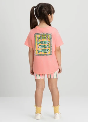 Conjunto com Camiseta e Bermuda Três e Já Rosa - TRÊS E JÁ