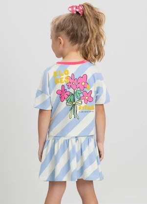 Conjunto com Camiseta e Saia Três e Já Branco - TRÊS E JÁ
