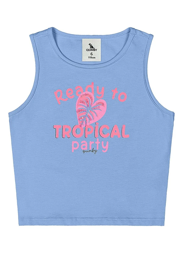 Quimby - Conjunto com Cropped e Saia com Tule Azul 3