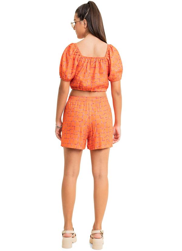 Gloss - Conjunto com Cropped e Short Juvenil Laranja 4