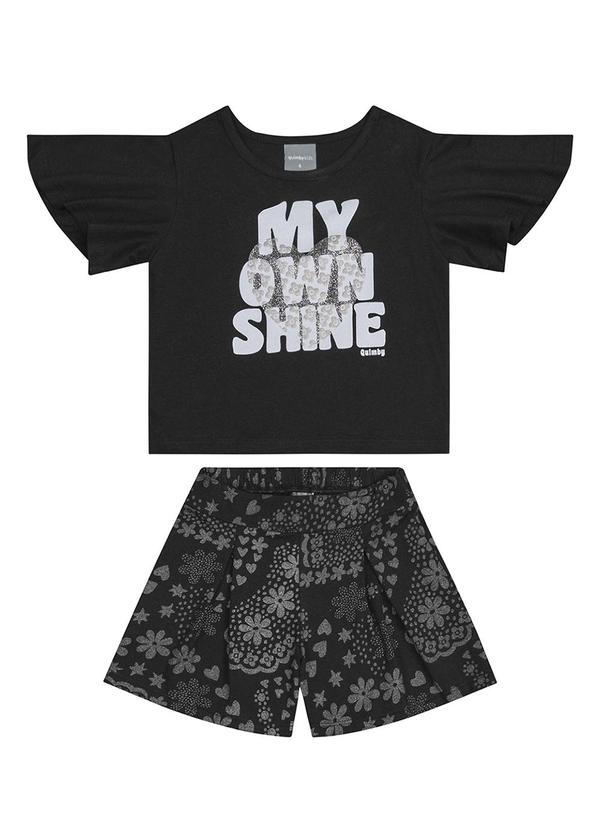Quimby - Conjunto com Cropped e Short Preto 2