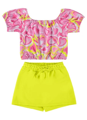 Guloseima - Conjunto com Cropped e Short-Saia Verde - GULOSEIMA