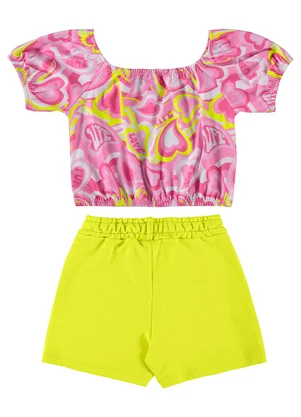 Guloseima - Conjunto com Cropped e Short-Saia Verde - GULOSEIMA