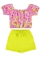Guloseima - Conjunto com Cropped e Short-Saia Rosa - variação: Verde