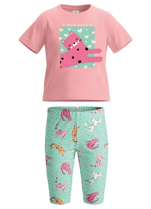 Brandili - Conjunto com Estamapa de Gato Rosa - BRANDILI