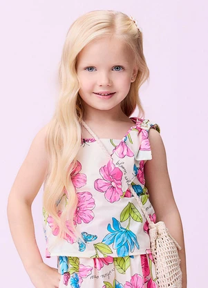 Momi - Conjunto com Estampa Floral Off White - MOMI