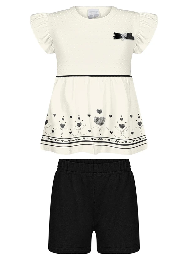 Alakazoo - Conjunto com Laço em Malha Texturizada Preto 2