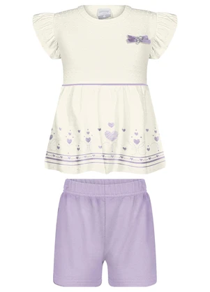 Alakazoo - Conjunto com Laço em Malha Texturizada Rosa - ALAKAZOO