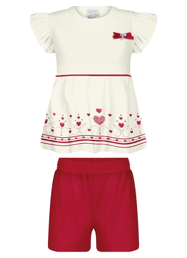Alakazoo - Conjunto com Laço em Malha Texturizada Vermelho