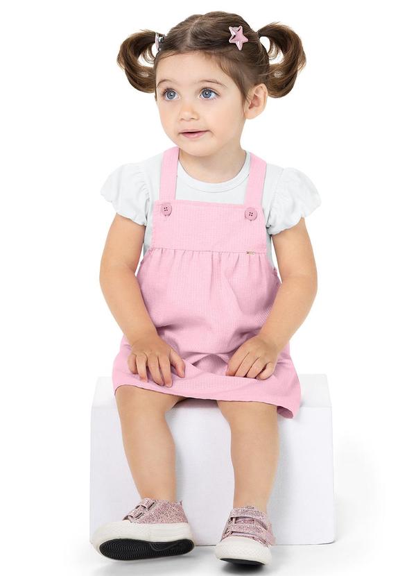 Alenice - Conjunto com Manga Franzida Menina Branco