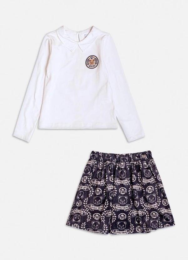 Momi - Conjunto com Patch de Plush com Ursos Branco 4