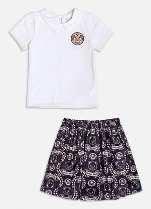 Momi - Conjunto com Patch de Plush com Ursos Branco - MOMI