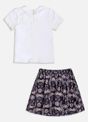 Momi - Conjunto com Patch de Plush com Ursos Branco - MOMI