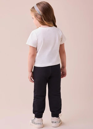 Momi - Conjunto com Patch Ursinho de Moletom Branco - MOMI