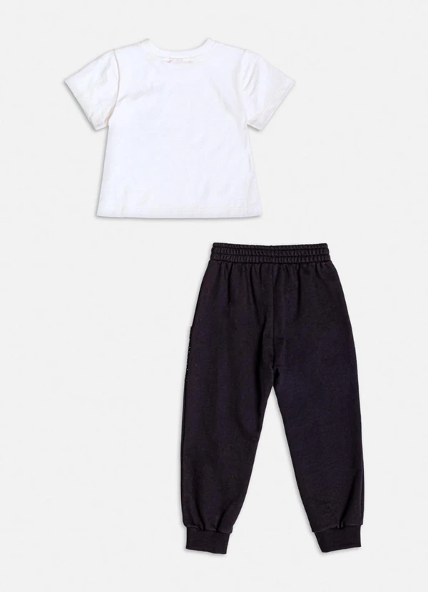 Momi - Conjunto com Patch Ursinho de Moletom Branco 4