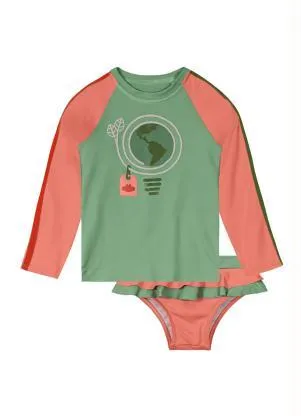 Lilica Ripilica - Conjunto com Proteção Solar Menina Verde - LILICA RIPILICA