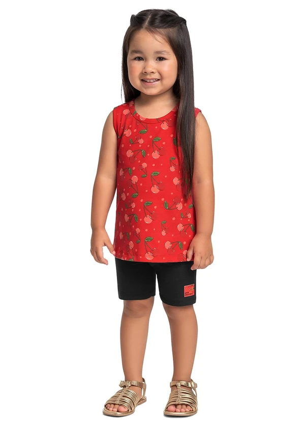 Bee Loop - Conjunto com Regata e Bermuda Vermelho