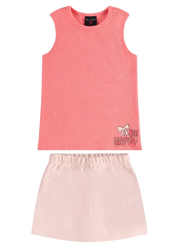 Guloseima - Conjunto com Regata e Short-Saia Guloseima Rosa