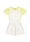 Outlet - Conjunto com Salopete Babado Menina Amarelo - variação: Amarelo