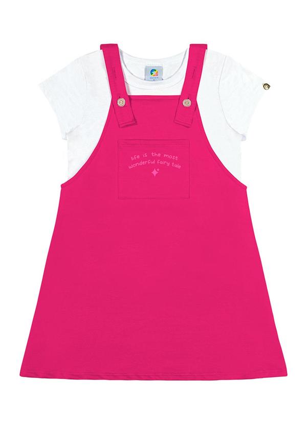 Alenice - Conjunto com Salopete Menina Rosa