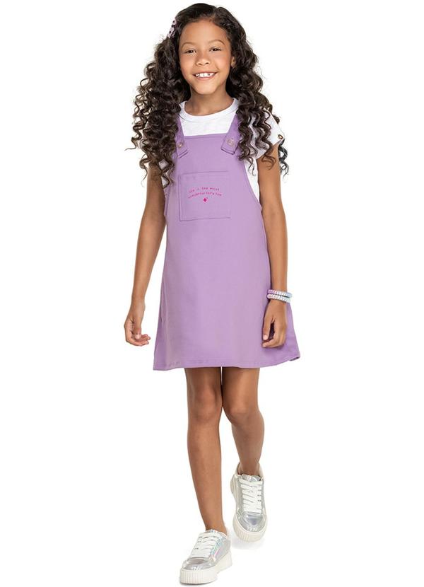 Alenice - Conjunto com Salopete Menina Roxo