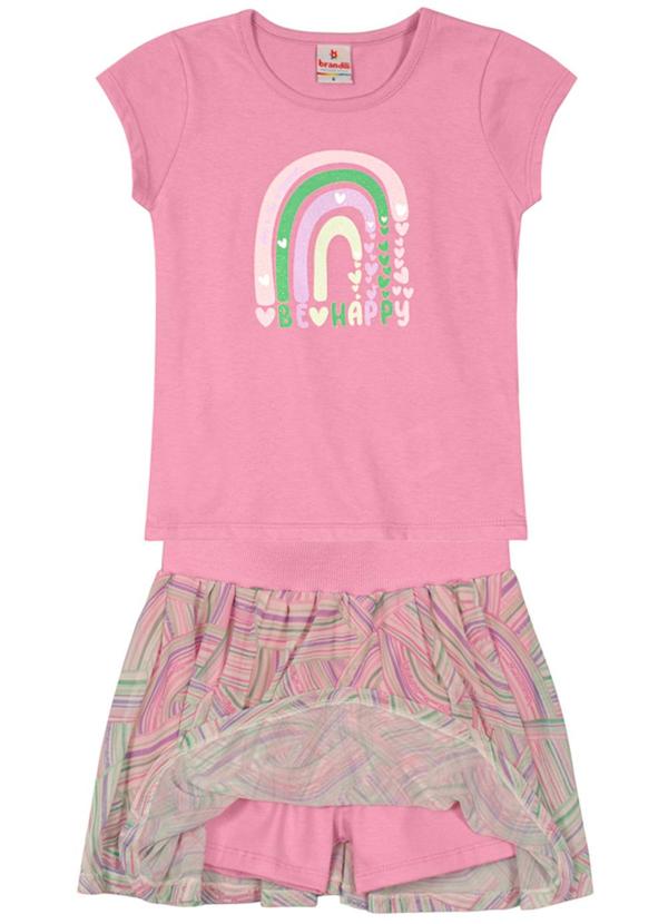 Brandili - Conjunto com Short Saia Menina Rosa 2