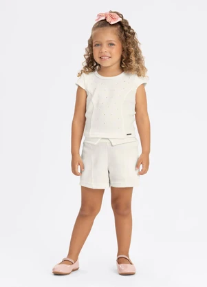 Alakazoo - Conjunto com Shorts e Blusa Branco - ALAKAZOO