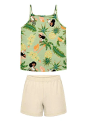 Alakazoo - Conjunto com Shorts e Blusa de Alças Verde - ALAKAZOO
