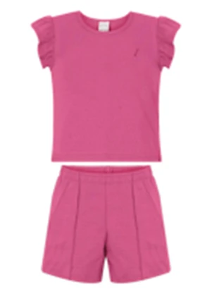 Alakazoo - Conjunto com Shorts e Blusa Rosa - ALAKAZOO