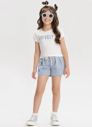 Alakazoo - Conjunto com Shorts e Blusa Transpassada Azul - ALAKAZOO