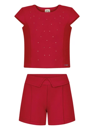 Alakazoo - Conjunto com Shorts e Blusa Vermelho - ALAKAZOO