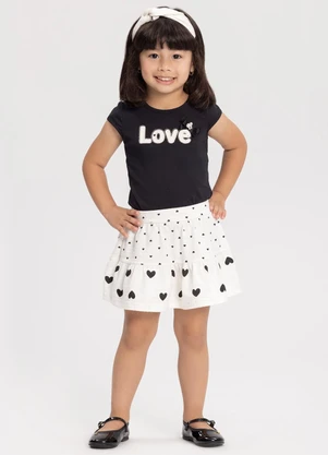 Alakazoo - Conjunto com Shorts Saia e Blusa Bordada Branco - ALAKAZOO