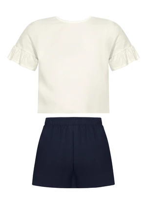 Alakazoo - Conjunto com Shorts Saia e Blusa Estampada Azul - ALAKAZOO