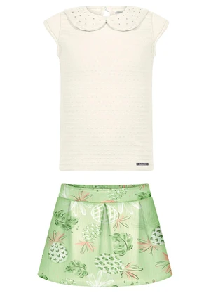 Alakazoo - Conjunto com Shorts Saia e Blusa Verde - ALAKAZOO