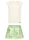 Alakazoo - Conjunto com Shorts Saia e Blusa com Strass Rosa - variação: Verde