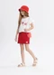 Alakazoo - Conjunto com Shorts Saia e Blusa Vermelho - variação: Vermelho