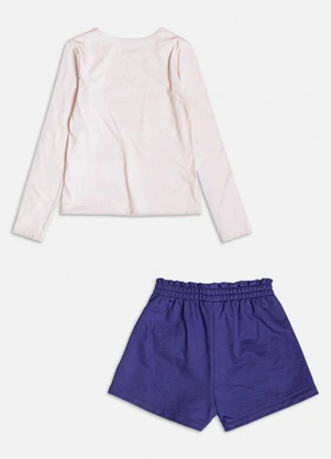 Momi - Conjunto com Strass e Laço de Moletom Bege - MOMI