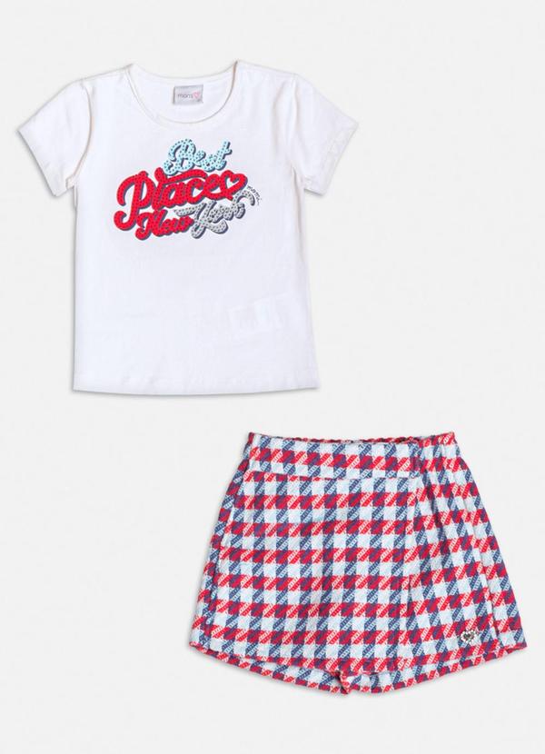 Momi - Conjunto com Strass e Pied de Coq Branco 1