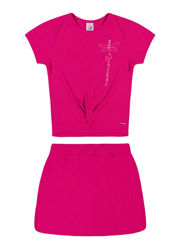 Alenice - Conjunto com Torção Frontal Menina Rosa 2