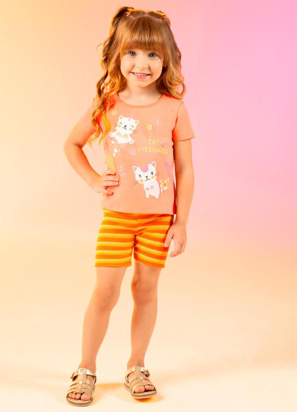 Cativa Kids - Conjunto Comfort Estampado Laranja