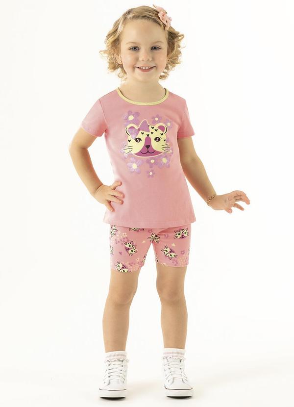 Cativa Kids - Conjunto Comfort Estampado Rosa